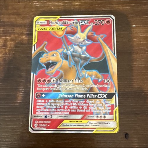 Pokemon TCG Charizard & Braixen GX TAG TEAM Full Art Holo UR 212/236 SM