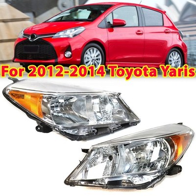 Pair For 2012-2014 Toyota Yaris/Vitz Hatchback Chrome Headlights Left & Right