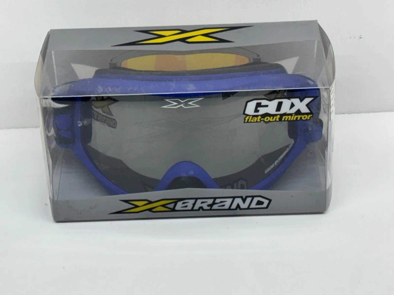 New EKS Brand GOX Flat-Out Mirror Goggles One Size Royal Blue Motocross Off Road