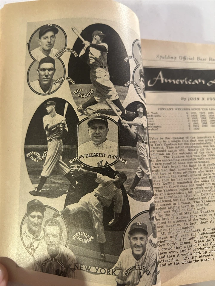 1938 SPALDING BASEBALL Guide Cardinals JOE MEDWICK Yankees DIMAGGIO Lou GEHRIG - Imagem 2 de 4