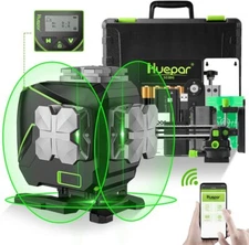 Huepar 3x360°Self-Leveling Laser Level with LCD Screen + 3D Bluetooth Connected