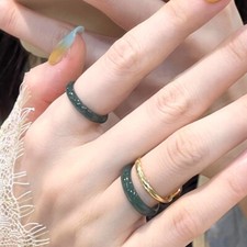 A-grade Blue Water Jadeite Plain Ring Ring, Fine Tail Ring
