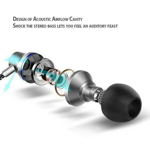 In-Ear Earbuds, Magnetic Wired Earphones Mic Metal Stereo Bass Noise Cancelling - Picture 11 of 17