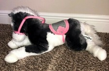 22" Toys R Us Animal Alley Gray  White Horse Pony Plush Stuffed Animal EUC