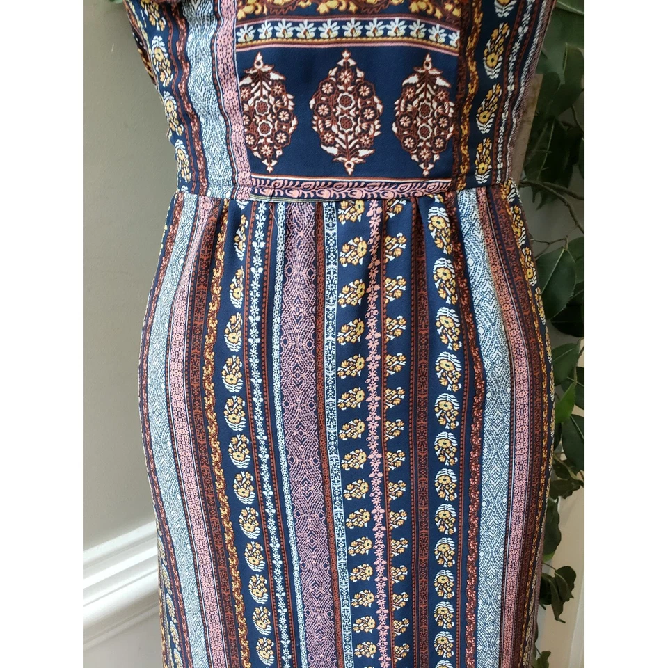 Xhilaration 长长裙女式 S 多花可调肩带无袖 — 第 4/4 张图片