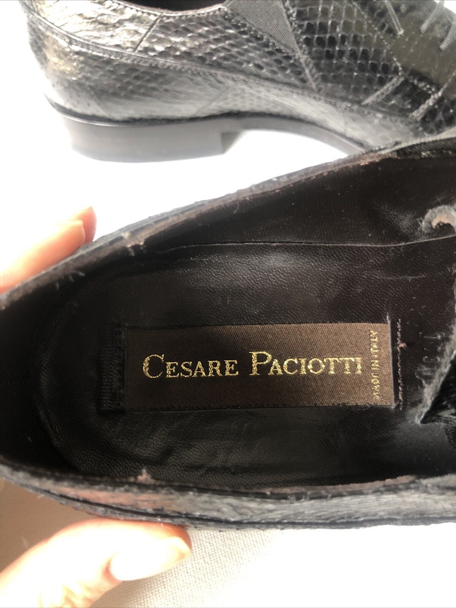 Cesare Paciotti Black Snakeskin leather Men's Dress Shoes Size 7