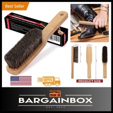 Luxury 10.2-Inch Horsehair Shoe Boot Brush - Durable Beech Wood Handle