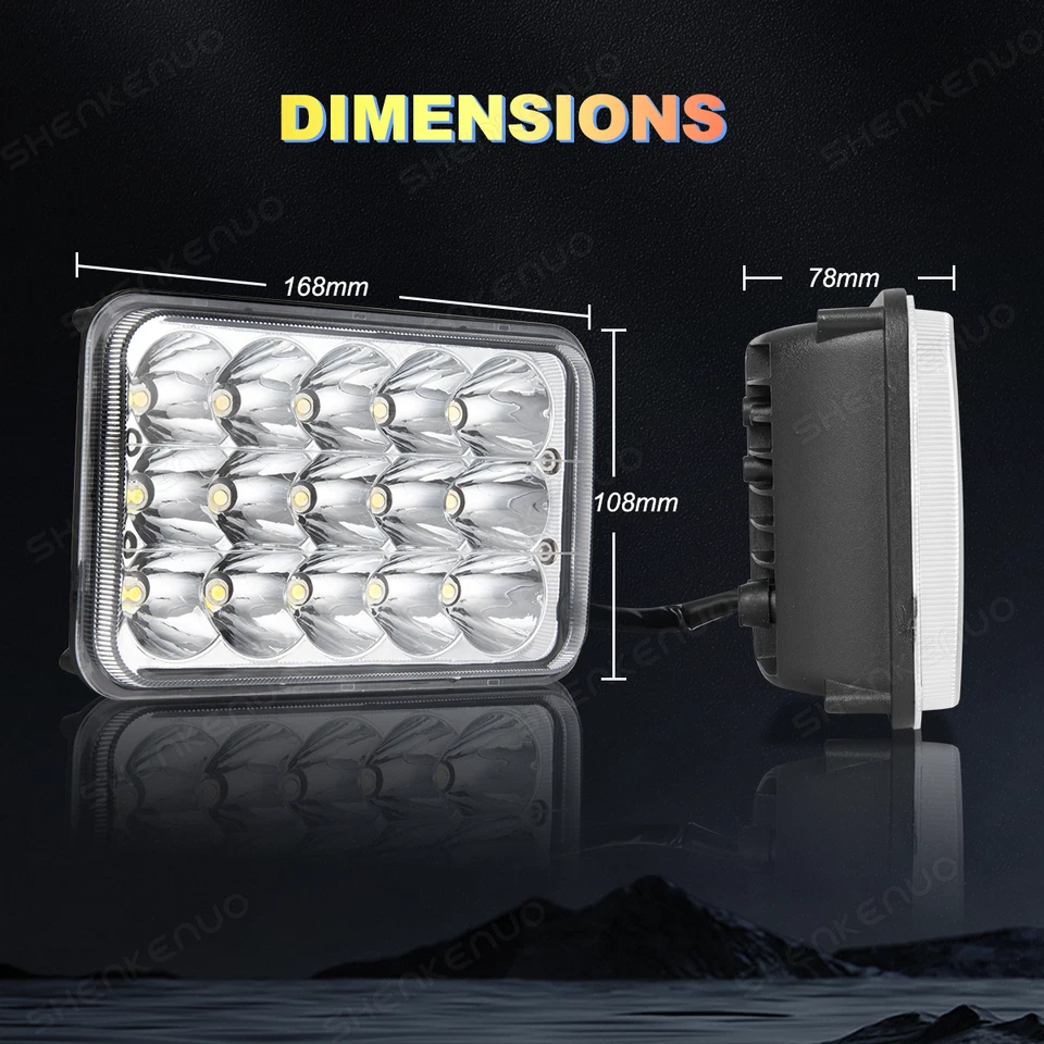 Faros LED de haz alto bajo blanco para Chevrolet R10 R20 R30 1987 1988 - 4x 4x6" Foto 2 de 4