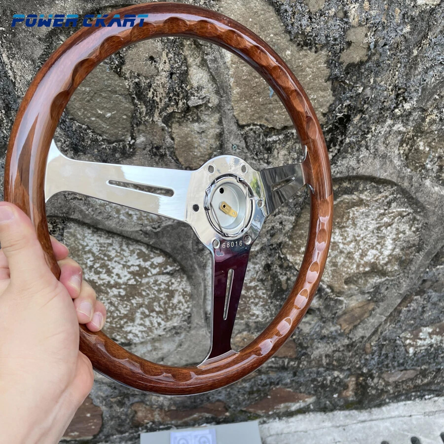 358mm Vintage Wood Steering Wheel 14inch JDM Classic Sport Wooden