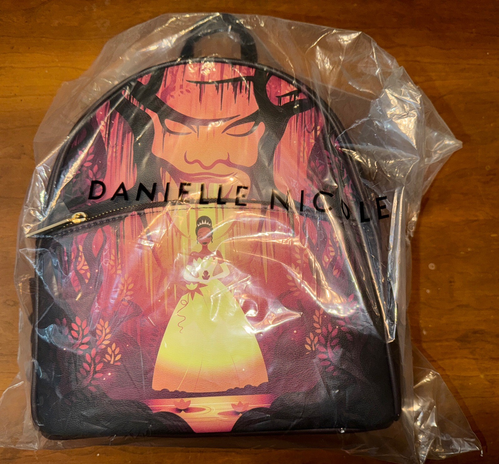 Danielle Nicole Brown Backpack Disney Princess Tiana & the Frog NWT Harvey Print