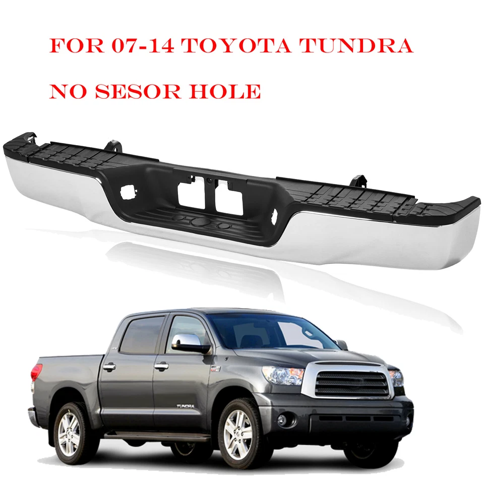For 2007-2013 Toyota Tundra SR5 Base Rear Bumper W/O Tow NON Hole Chrome Foto 2 de 4
