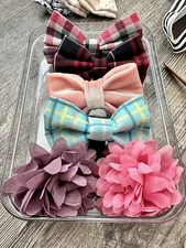 Dog or Cat Over the Collar Accessory Accessories **Lot Of 6** Flower Bow Tie