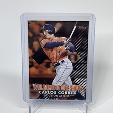 2022 Topps Series 1 CARLOS CORREA Welcome To The Show WTTS-30 Astros #/299 Black