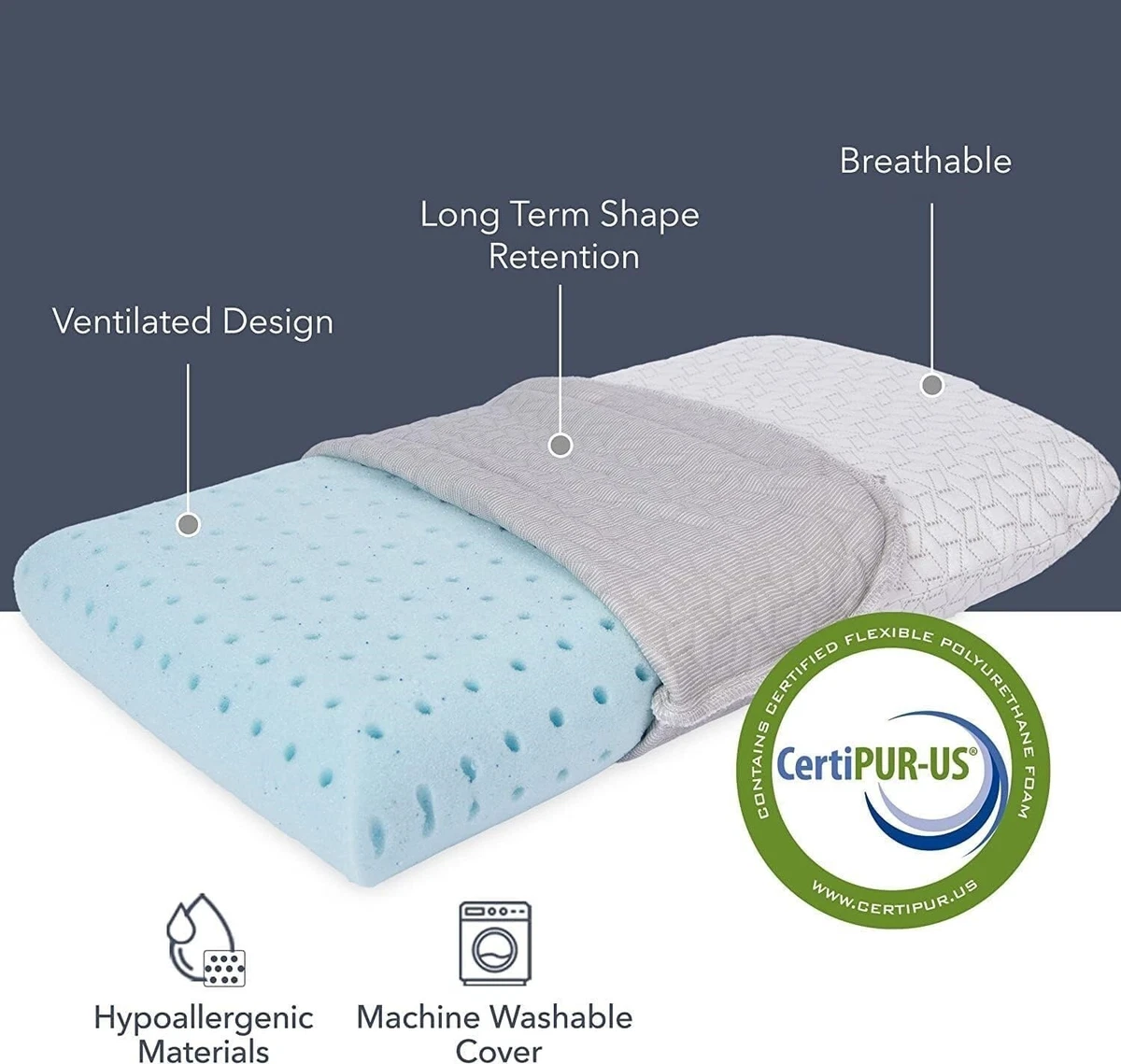 Almohada Ortop dica De Espuma Viscoel stica Para Aliviar El Dolor