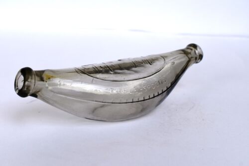 Vintage Tip Top Feeder Milk Bottle Baby Feeding Double Ended Banana Glass F68 - Picture 1 of 7