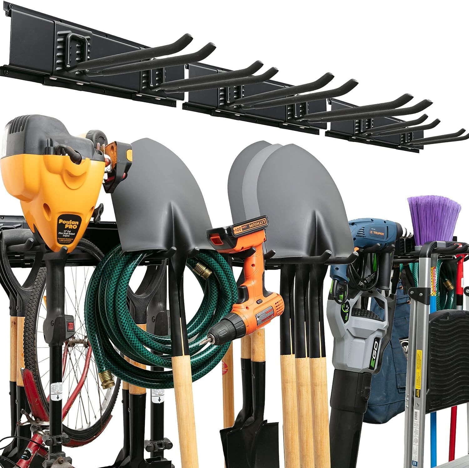 TIDYME Garage Tool Organizer Wall Mount - Sturdy Storage Rack with Adjustable...