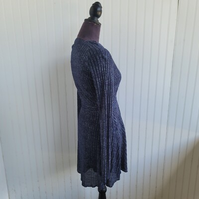 zara navy knit dress LONG KNIT DRESS WITH SIDE RUCHING - Navy blue