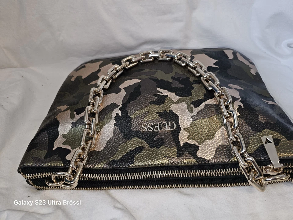 Guess Tasche Bag Handtasche Tarnleder Design-Military Green Schulter-Tasche Neu - Bild 3 von 4