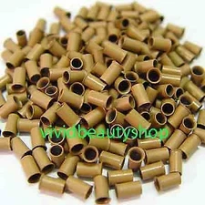500 3.5mm Light Brown Copper Tubes Locks Micro Rings for I Tip Hair Extensions