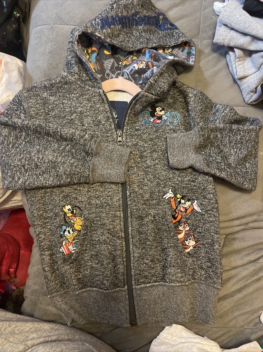 Walt Disney World Parks Full Zip Hoodie Sweatshirt Gray Unisex