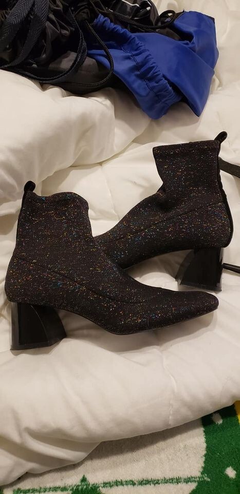 Zara trafaluc Black Multicolored Ankle Booties Cu… - image 2