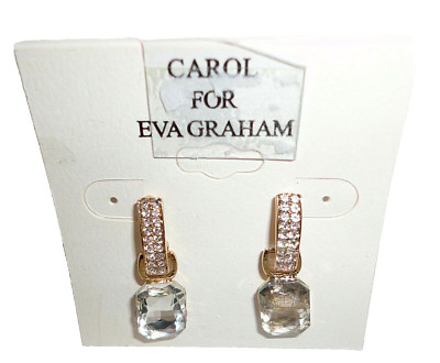 Earrings Pierced Post Women's Simulated Crystal Gold Metal Carol For Eva Graham