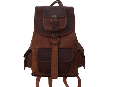 Genuine Leather Back Pack Rucksack Travel Bag For New  Men's and Women's