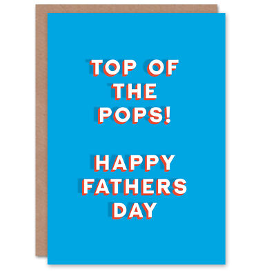 Vatertagskarte Top Of The Pops blau fett für Ihn Papa Vater Grußkarte
