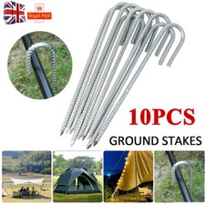 12in Heavy Duty J-Hook Ground Anchors Pegs Heavy Duty Steel Rebar Tent Pegs UK