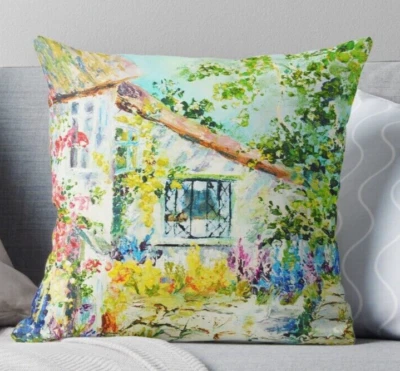 Decorative House pillow cover. 12x12" Farmhouse cushion cover. Decorpillow case - Image 1 of 4
