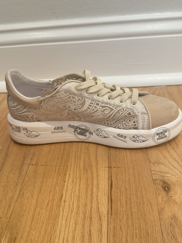 Premiata Belle 5227 Damen Sneaker EU 38 US 8 Beige Weiß Perforierte Stickerei - Bild 9 von 10