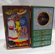 MUFFY VANDERBEAR 1998 CLUB GIFT STEAMER TRUNK WORKING CLOCK NICE CONDITION