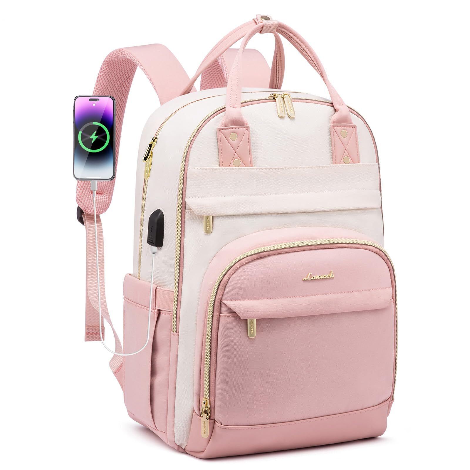 Stylish Laptop Backpack for Women with 15.6 Inch Laptop Compartment and School Essentials