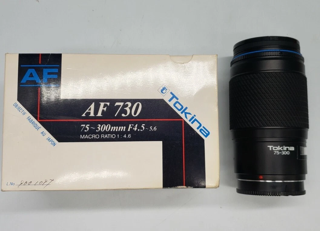 Pre-Owned TOKINA AF-730 75-300 F 4.5-5.6 Camera Lens In Box B1322