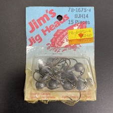 Vintage 1978 Jim's Jig Heads Weighted Fishing Lure Brand New In Package Tackle