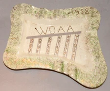 1958 Mid Century Ceramic Ashtray HAM Radio Call Signs Elenor Meyer