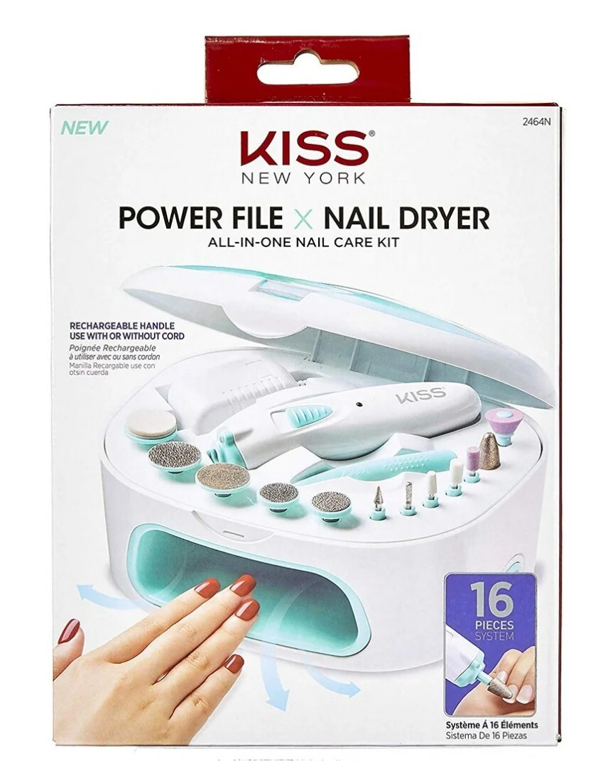 💅 KISS Power File x Nail Dryer – 16-in-1 Nail Care Kit – Lightly
