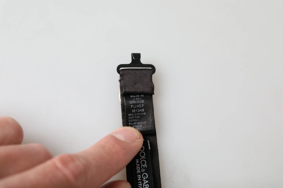 DOLCE & GABBANA Pajarita Terciopelo Negro Algodón Cuello Ajustable Hombres Papillon 340usd Foto 3 de 4