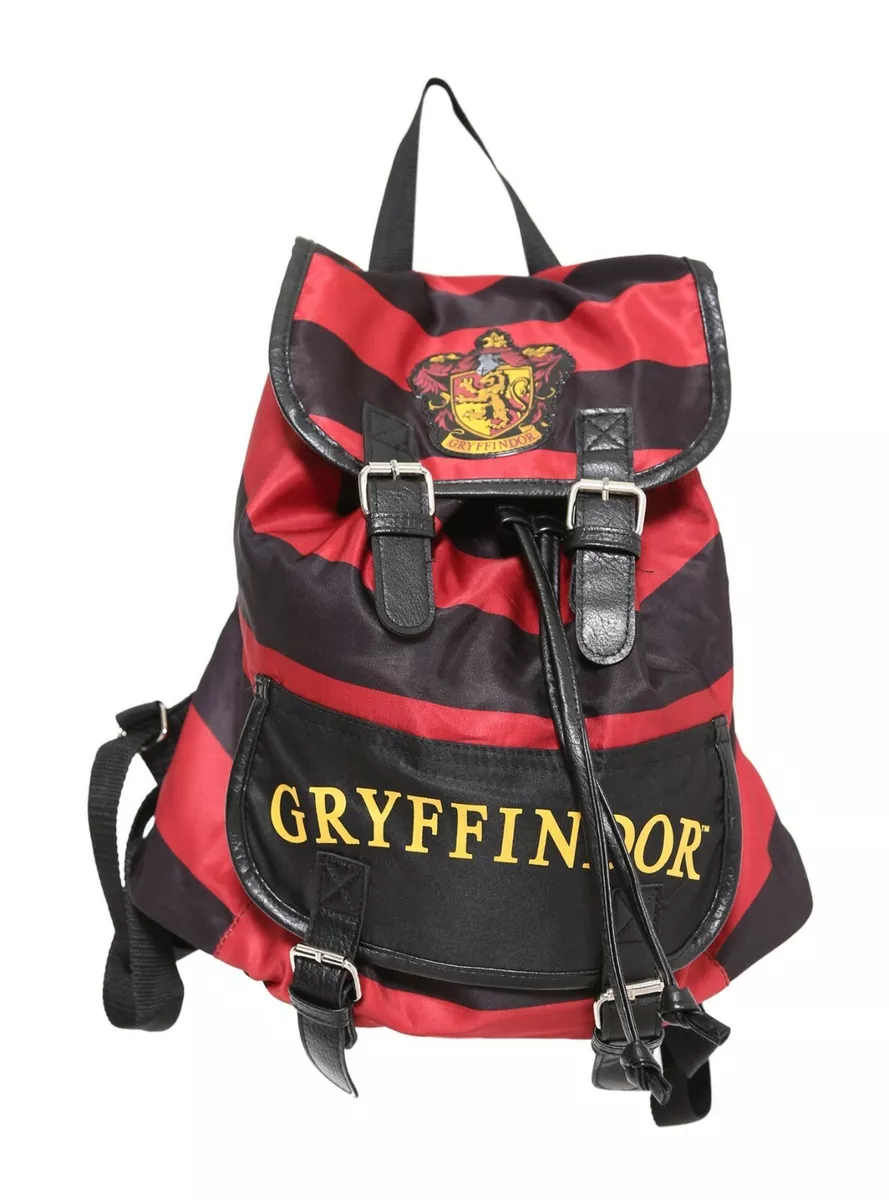 HARRY POTTER STRIPED GRYFFINDOR SLOUCHY RUCKSACK BUCKLE BACKPACK BAG