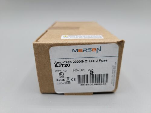 Box of (10) Mersen Ferraz Shawmut AJT20 20A 600V Time Delay Fuse