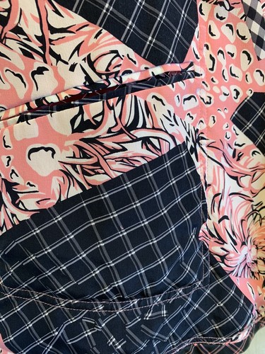 KOOS Of Course! Reversible Jacket Sz L Linen Blend Mixed Color Print/Rose Solid - Picture 6 of 6