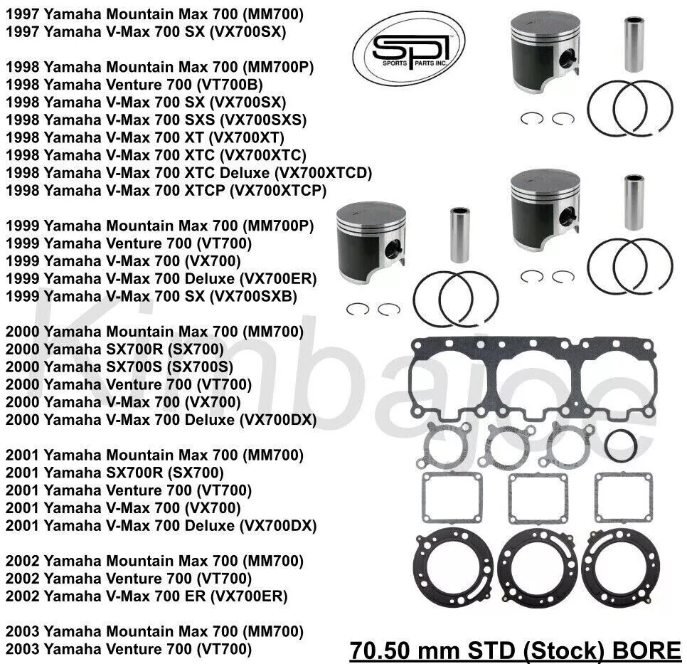 Yamaha 700 Mountain Max Venture V Max 70.50 mm STD BORE SPI Piston
