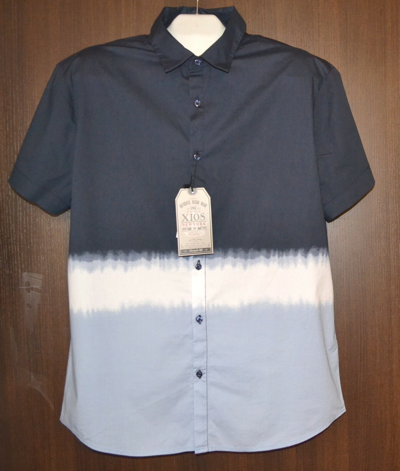 Xios Mens Blue Multicolor Stripes Button Down Cotton Size 2XL NEW