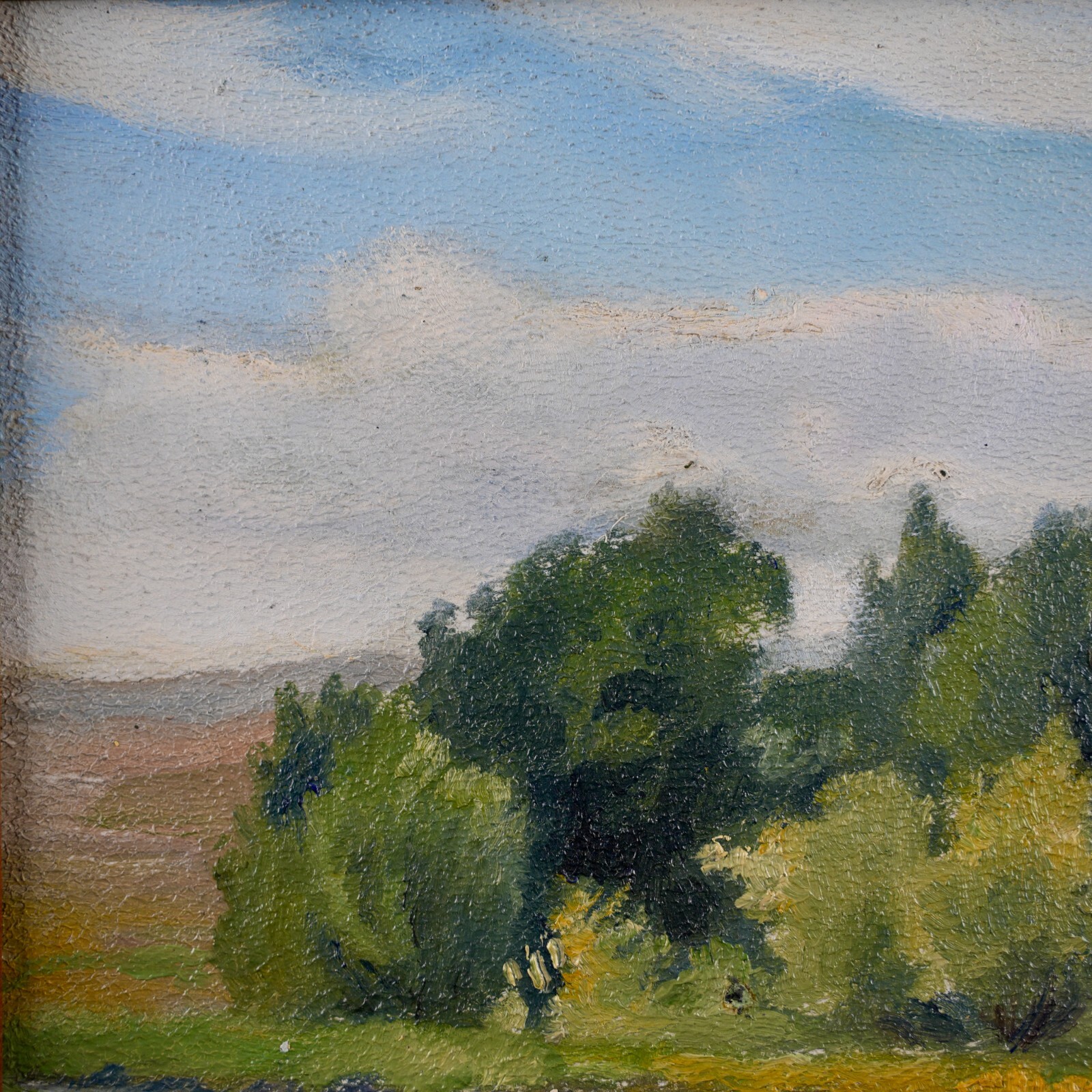 Vintage Original Landscape Oil on Board "Florida Lake Scene" By F. Hartung