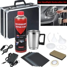 Car Headlight Lens Restoration Fluid Repair Kit Set Plastic Light Polish Cleaner