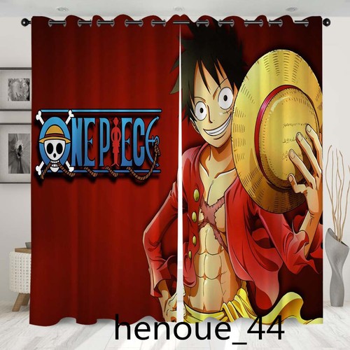 One Piece Monkey D Luffy Pair Thick Thermal Blackout Curtains Ring Top Eyelet AU - Bild 8 von 33