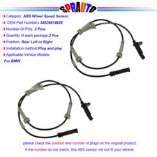 x2 ABS Wheel Speed Sensor Rear For BMW 530E 530I 540I M5 740I 750I M550I M760I