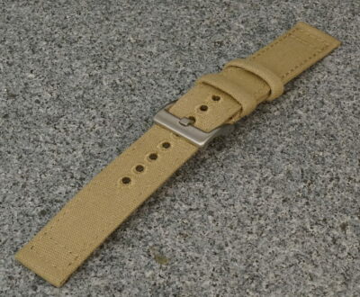 Split Uhren Armband textiles Canvas watch Strap zweiteilig 22 mm Farbe sand 8347