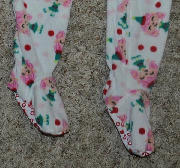 Pijama para niñas Navidad jumpolines niña elfo blanco 1 pieza patas polar talla 4 Foto 4 de 4