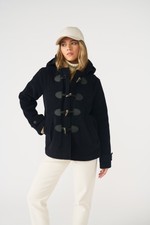 Original Montgomery Women's Navy Short Elysian Fitted Luxury Herringbone
